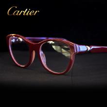 Cartier卡地亚抛光金饰面酒红色眼镜框架