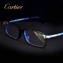 Cartier卡地亚拉丝镀铂饰面黑色眼镜框架